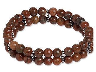 An image of a double strand bracelet with red jasper beads