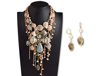Bib-Style Necklace and Earring Set