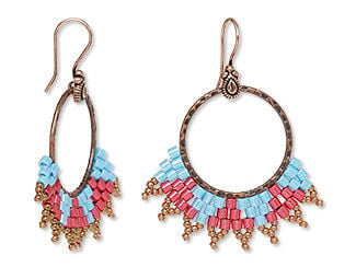 Design Idea N K 2 H - Seed Beads and Antique Copper-Plated Steel Focals