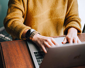 Person using a laptop computer