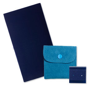 Blue pouch and earring card