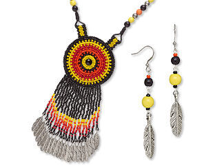 Bib-Style Necklace and Earring Set