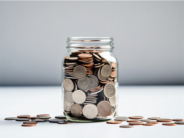 Coins in a jar