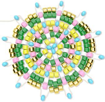 Adding on aqua beads
