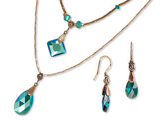 Double-Strand Necklace and Earring Set