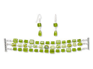 Triple-Strand Bracelet and Earring Set