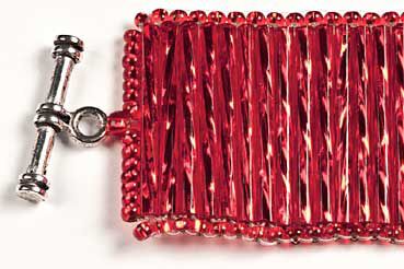 Toggle on end of beaded bracelet