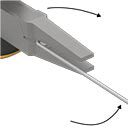 Flat nose pliers holding wire and rotating
