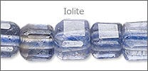 Iolite faceted cube beads