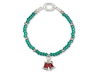 Emerald Seed Bead Holiday Bracelet