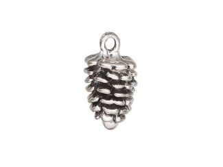 Silvery pinecone charm