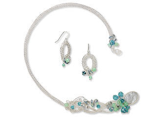 Open-Ended Necklace, Cufflett and Earring Set