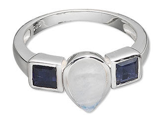 Sterling Silver Ring with Moonstone