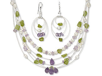 Multi-Strand Necklace and Earring Set