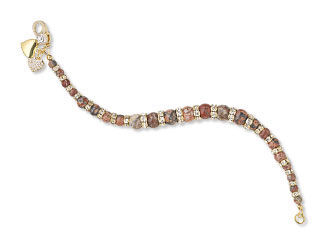 An image a bracelet with graduated leopardskin jasper