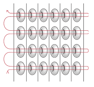 Woven beads and thread diagram