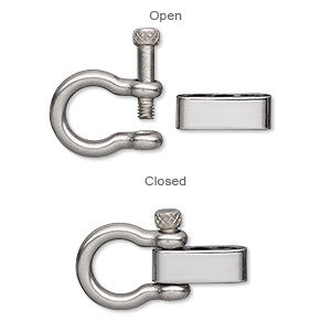 Open and closed anchor shackle clasp