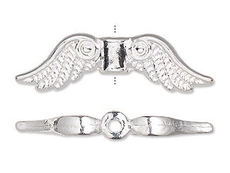 Silver-finished angel wing