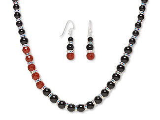 Single-Strand Necklace and Earrings Set