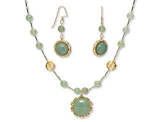 Single-Strand Necklace and Earrings Set