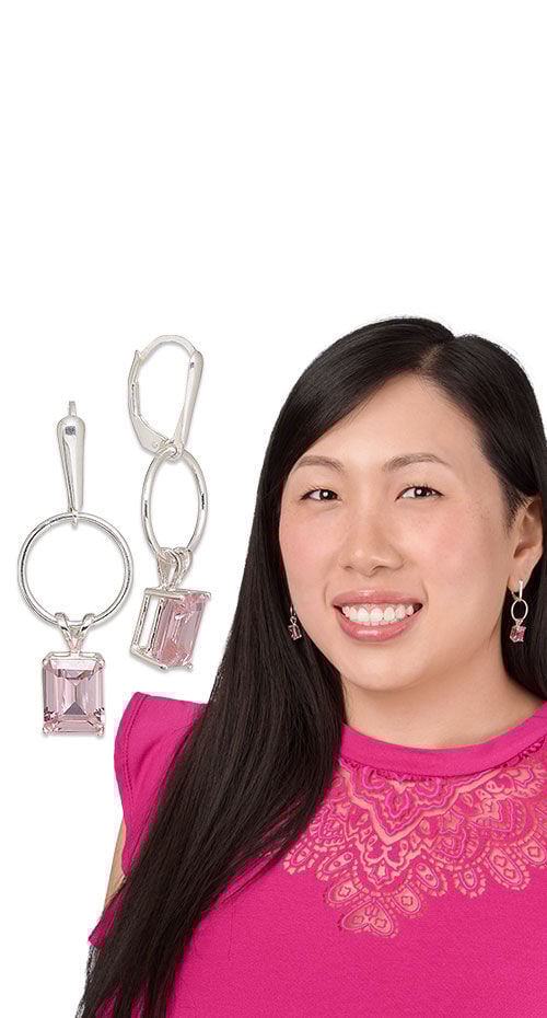 Necklace and earrings using faceted gems