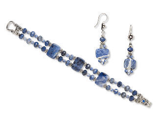Sodalite Bracelet and Earrings