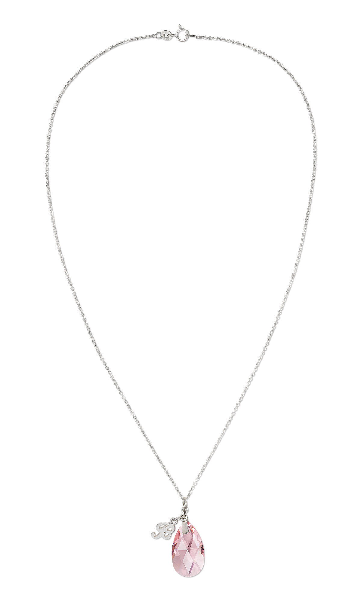 Simple chain necklace with a crystal pendant