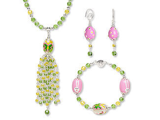Single-Strand Necklace, Bracelet and Earring Set