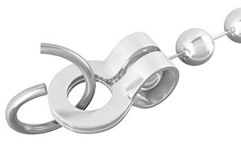Jump ring on ball chain connector