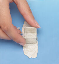 Cutting a square shape out of clay