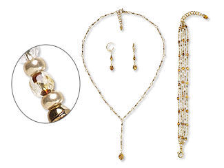 Single-Strand Necklace, Multi-Strand Bracelet and Earring Set