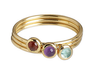 Three-Gemstone Ring