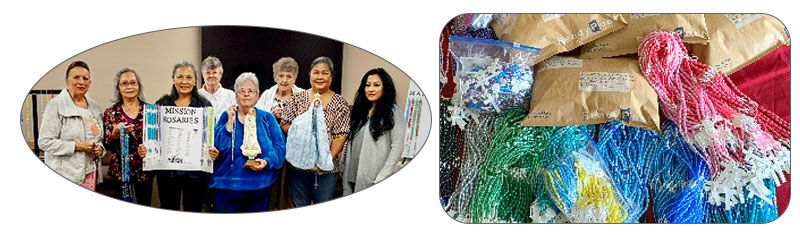 The St. Anne Rosary maker's guild, multicolored hanks of beads