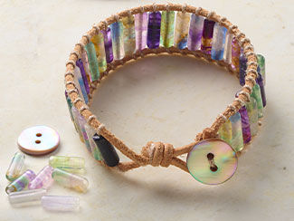 A fluorite lashed bracelet