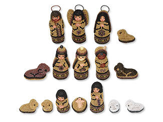 Hand-Beaded Huichol Mexican Folk Art Nativity Set
