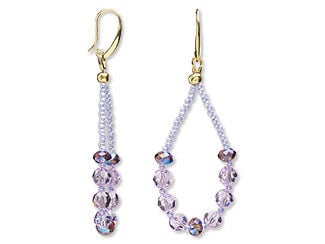 Violet Crystal Teardrop Earrings