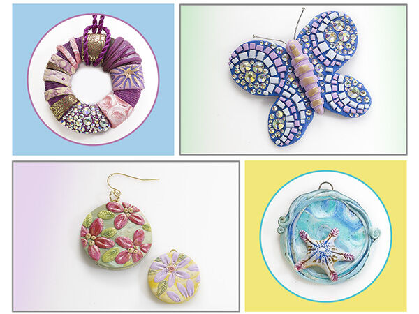 Assorted polymer clay designs