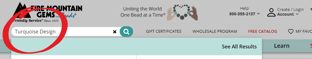 Step 1 Screenshot: Search using keywords in the search box