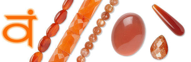 Assorted orange gemstones