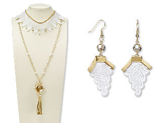 Double-Strand Necklace and Earring Set