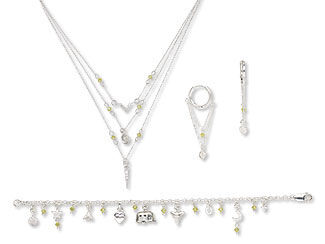 Three-Piece Necklace, Bracelet and Earring Set