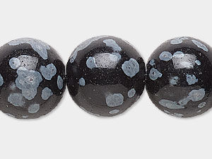 Snowflake Obsidian Beads