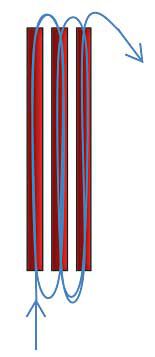 Diagram of ladder stitch