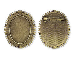 Brooch back with textured edge
