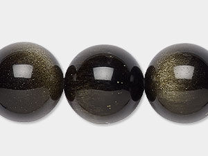 Golden Sheen Obsidian Beads