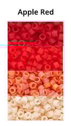 Apple Red Monochromatic Ombre seed beads