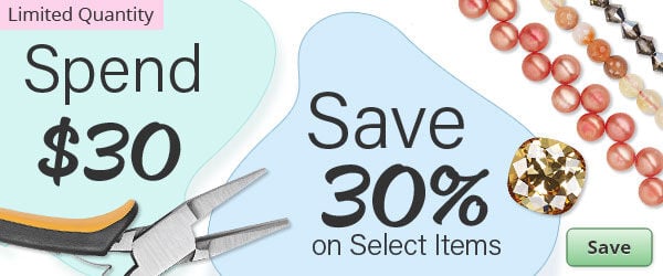 Spend $30, Save 30% on select items.