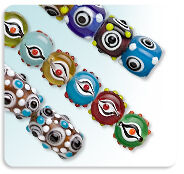 Horned glass beads