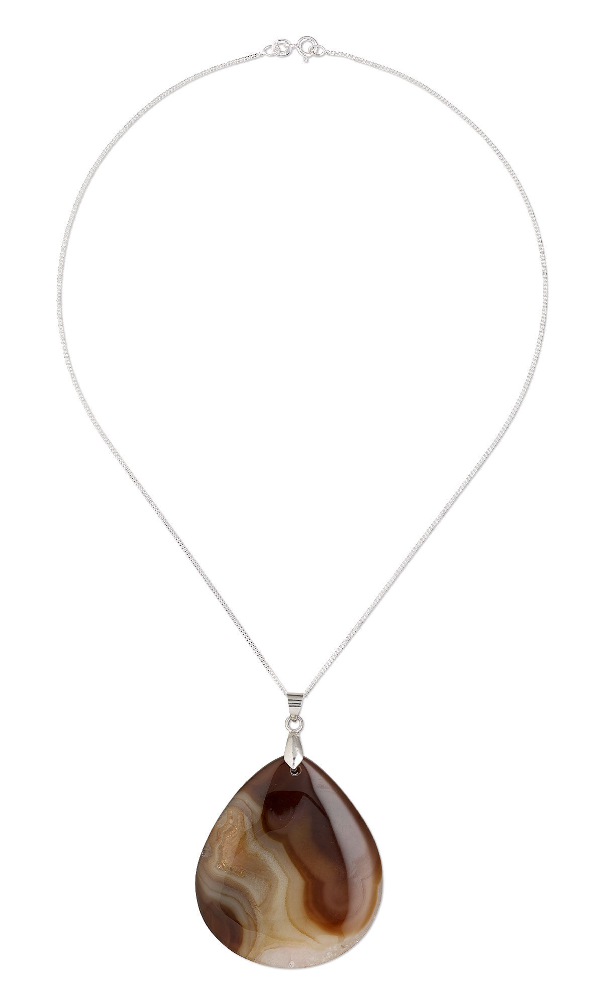 chain necklace with agate pendant