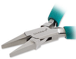 Pliers, Wubbers®, wide flat-nose, stainless steel and rubber, turquoise green, 6-1/2 inches.